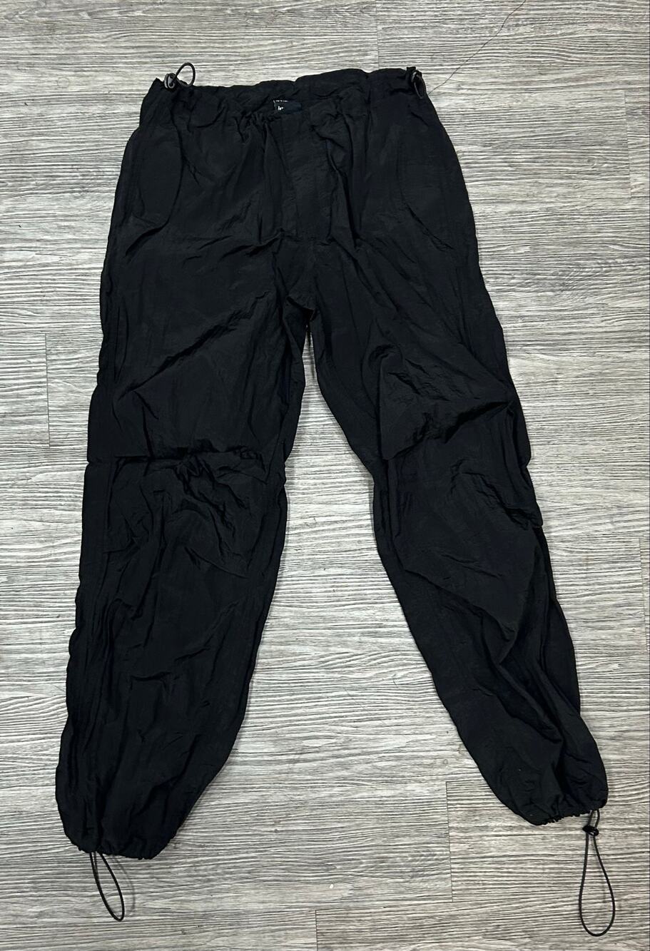 Iets Frans Black Nylon Parachute Pants Size S Baggy Utility Track Pants Gorpcore